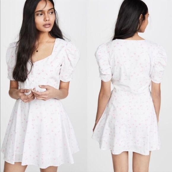 NWT LoveShackFancy Cora Mini Dress Pink Brimfield Floral Medium - Picture 16 of 16